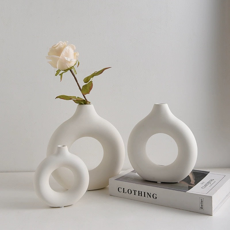 Nordic Creative Donut Ceramic Vase