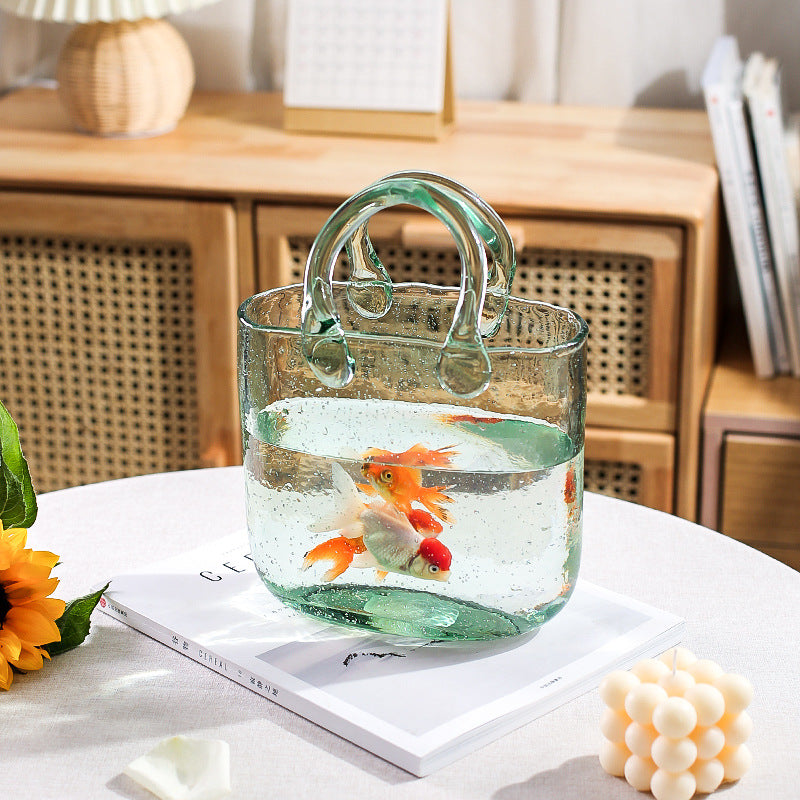 Creative Ins style transparent glass bubble bag vase decoration