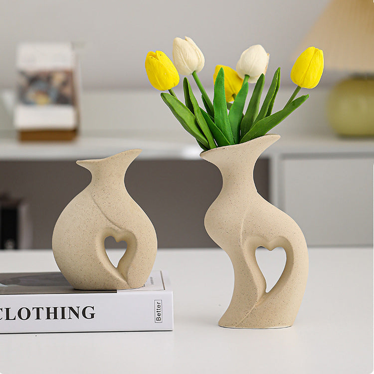 Simple and elegant white double-layer vase