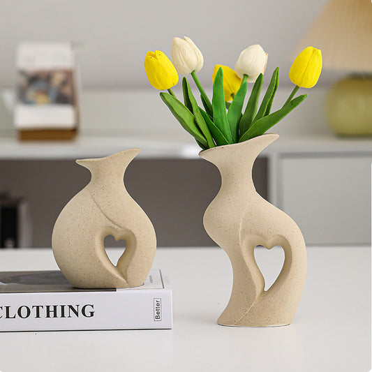 Simple and elegant white double-layer vase