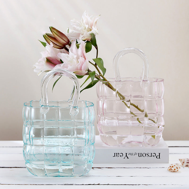 Original Nordic Ins style handbag glass vase