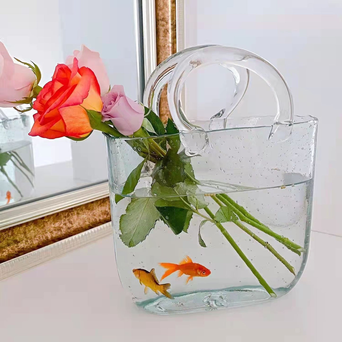 Creative Ins style transparent glass bubble bag vase decoration