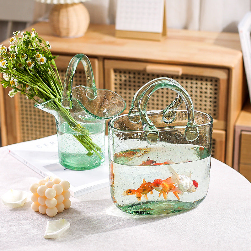 Creative Ins style transparent glass bubble bag vase decoration