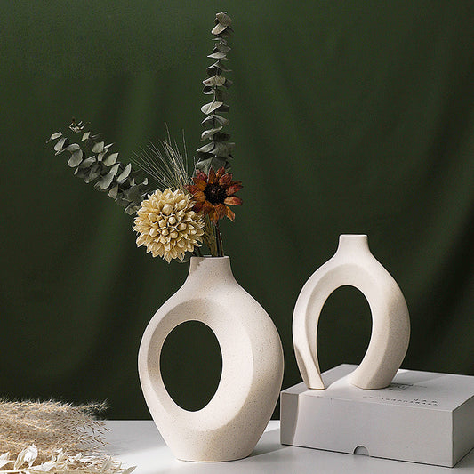 Nordic white ceramic vase, Ins style creative ornaments