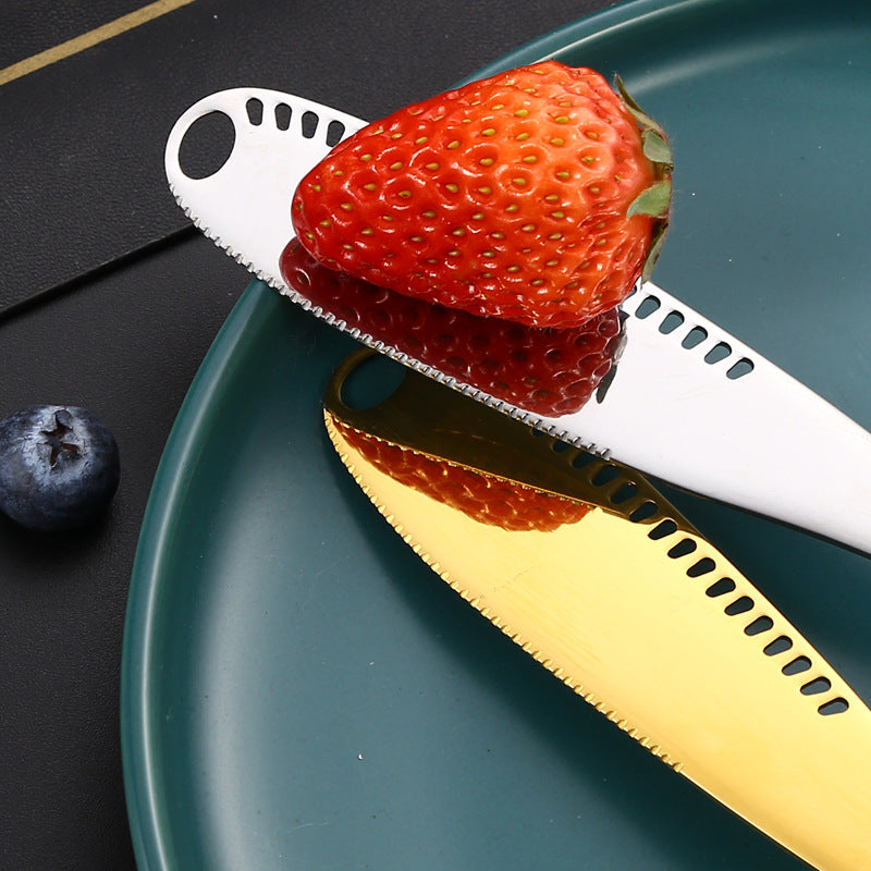 Stainless Steel Butter, Cheese, Bread, and Jam Knife with Perforation