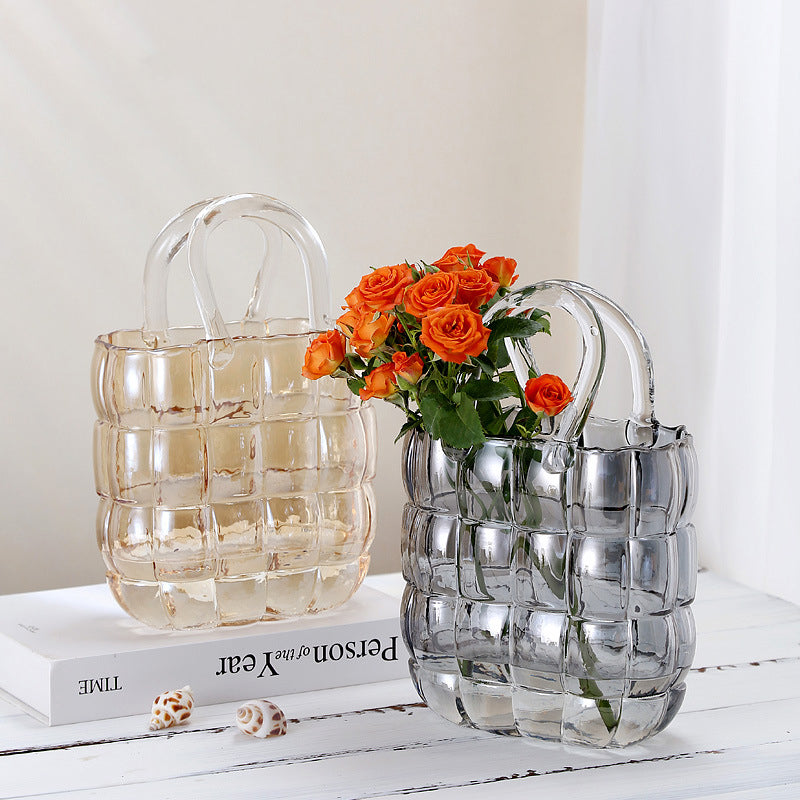 Original Nordic Ins style handbag glass vase