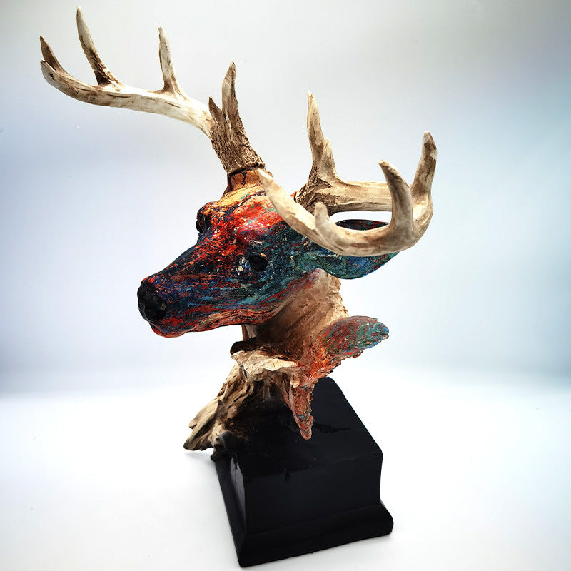 Nordic Style Resin Deer Head Decorative Ornaments - Elegant Home Decor