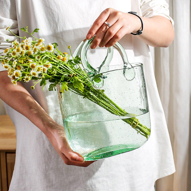 Creative Ins style transparent glass bubble bag vase decoration