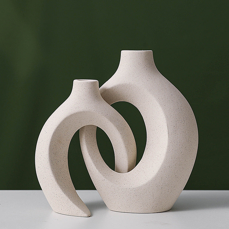 Nordic white ceramic vase, Ins style creative ornaments