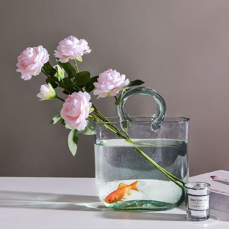 Creative Ins style transparent glass bubble bag vase decoration