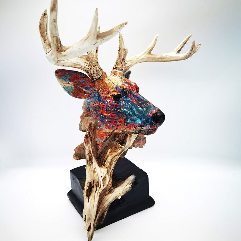 Nordic Style Resin Deer Head Decorative Ornaments - Elegant Home Decor