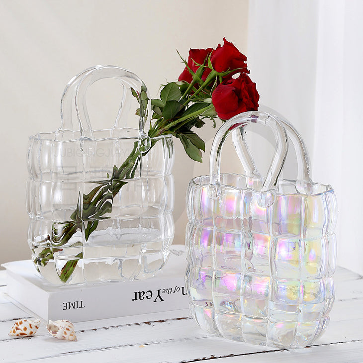 Original Nordic Ins style handbag glass vase