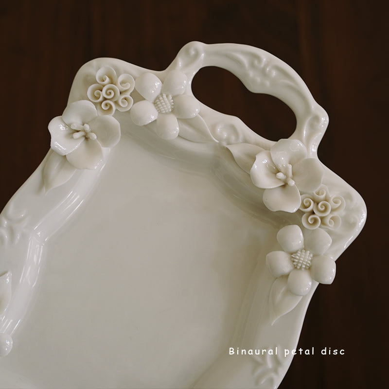 Exquisite European Vintage Floral Ceramic Tray: The Perfect Personalized Gift