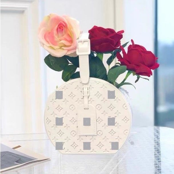 Minimalist White Handbag Vase for Home Decor