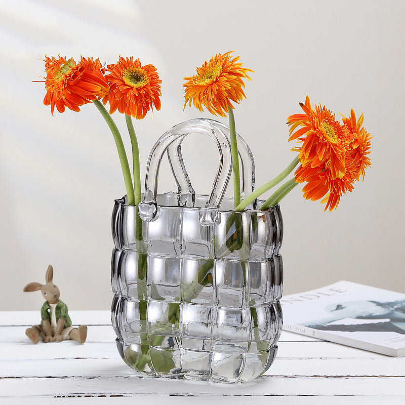 Original Nordic Ins style handbag glass vase