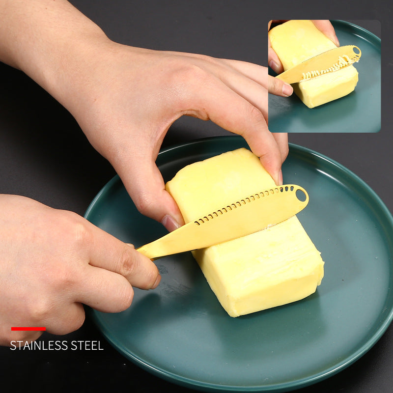 Stainless Steel Butter, Cheese, Bread, and Jam Knife with Perforation