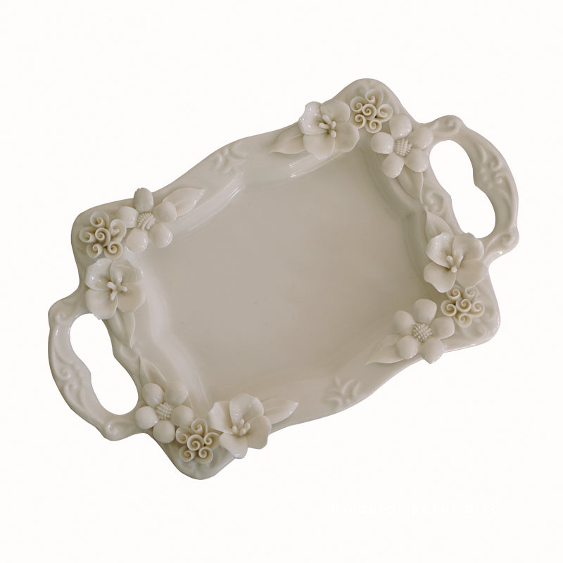 Exquisite European Vintage Floral Ceramic Tray: The Perfect Personalized Gift