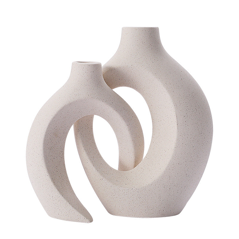 Nordic white ceramic vase, Ins style creative ornaments