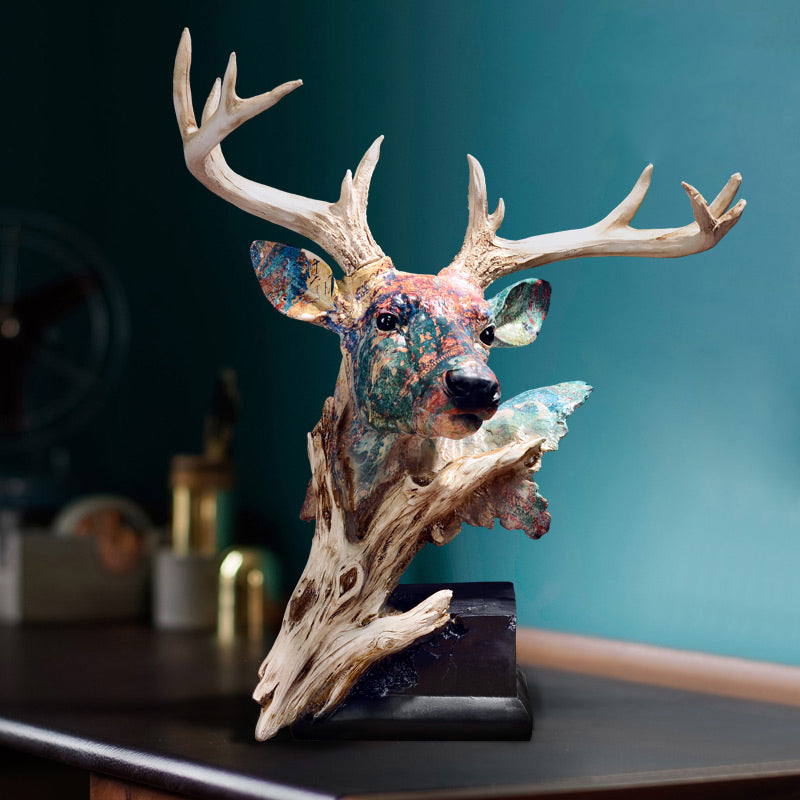 Nordic Style Resin Deer Head Decorative Ornaments - Elegant Home Decor