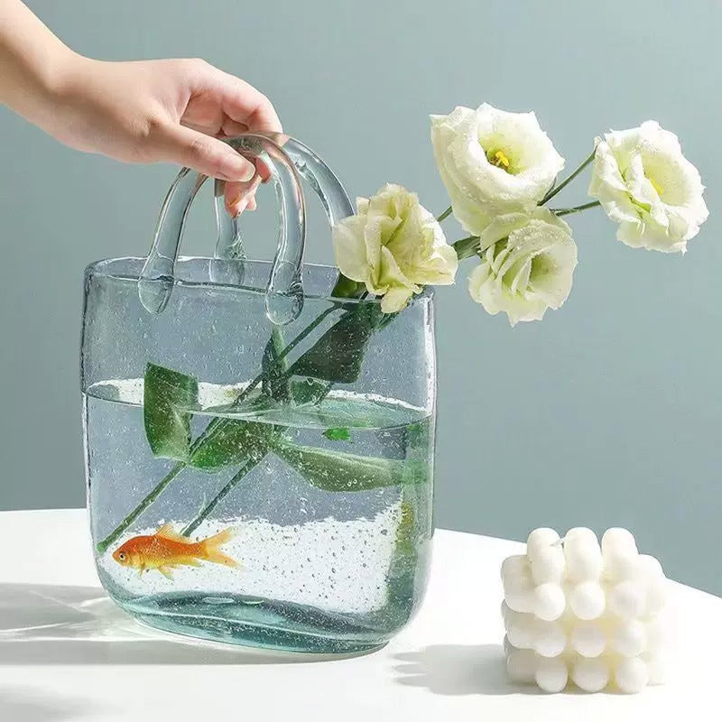 Creative Ins style transparent glass bubble bag vase decoration