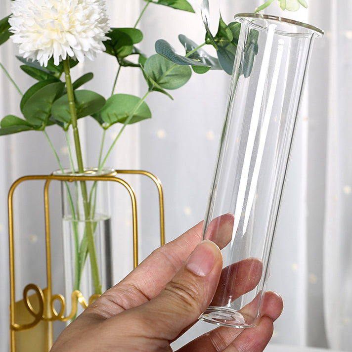 Simple metal decorative test tube hydroponic vase