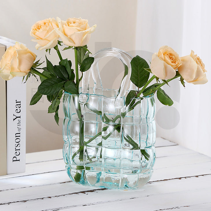 Original Nordic Ins style handbag glass vase