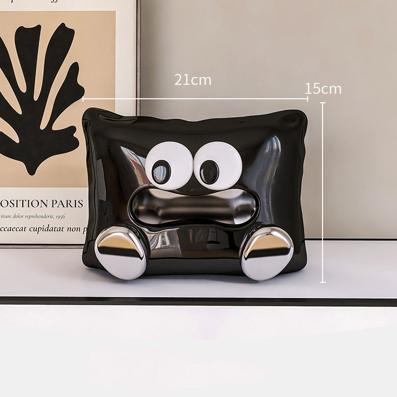 Creative small pillow high-grade ceramic tissue box