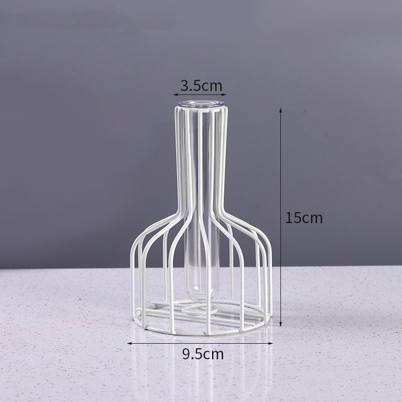 Small wine bottle creative simple hollow iron vase ornaments