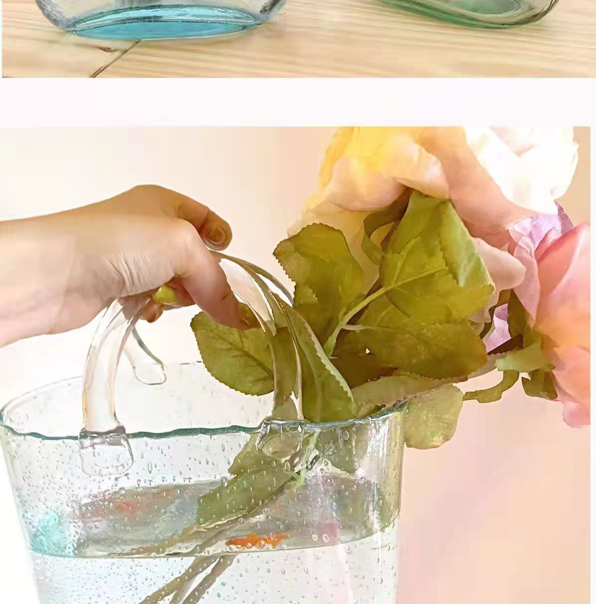 Creative Ins style transparent glass bubble bag vase decoration