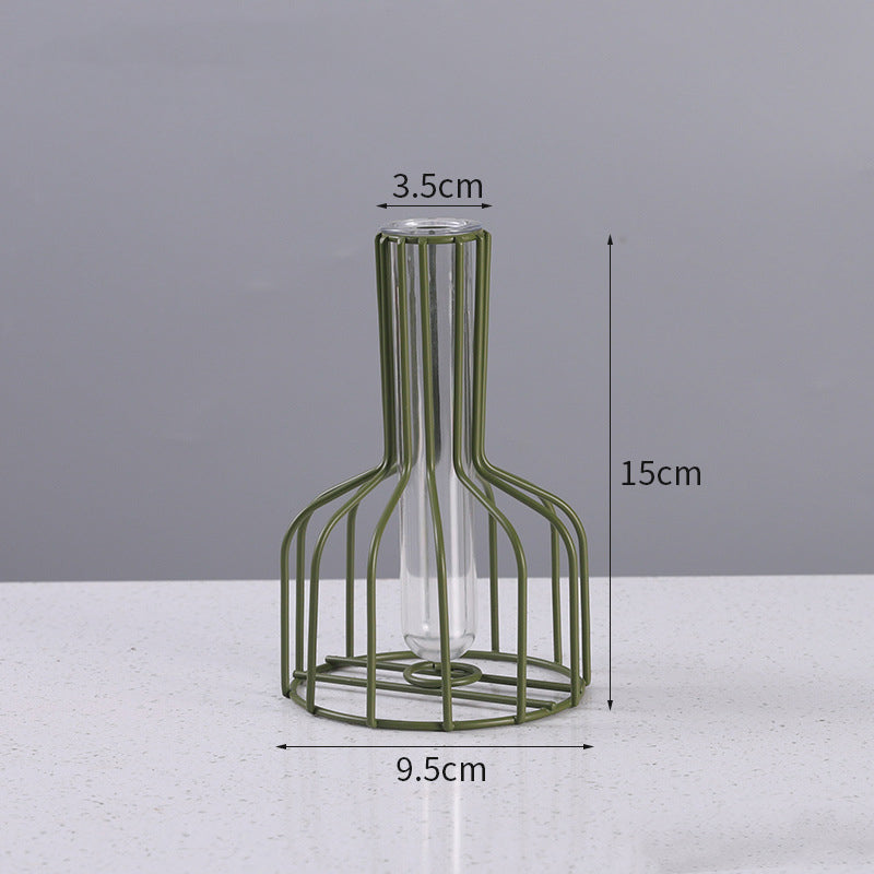 Small wine bottle creative simple hollow iron vase ornaments