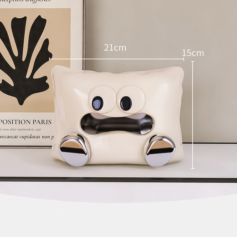 Creative small pillow high-grade ceramic tissue box