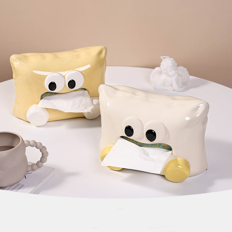 Creative small pillow high-grade ceramic tissue box