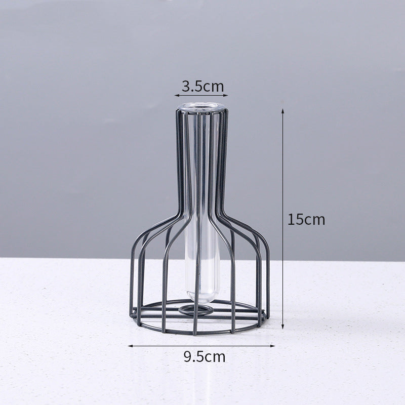 Small wine bottle creative simple hollow iron vase ornaments