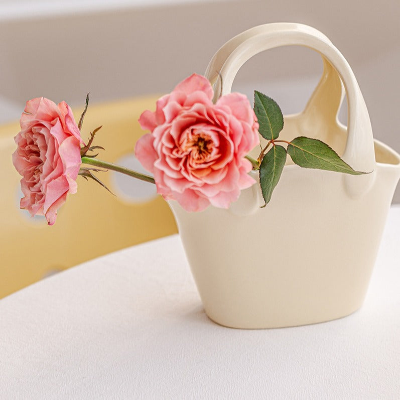 Ins style high value basket ceramic vase