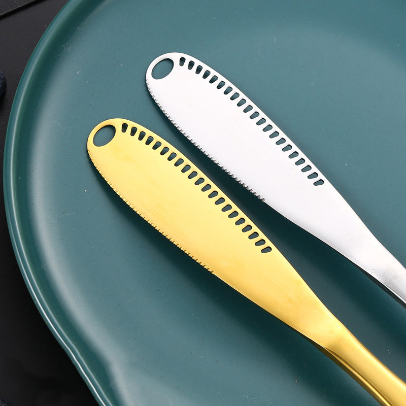 Stainless Steel Butter, Cheese, Bread, and Jam Knife with Perforation