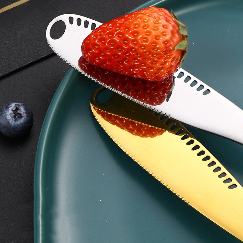 Stainless Steel Butter, Cheese, Bread, and Jam Knife with Perforation