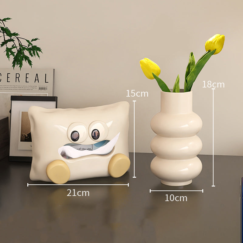 Creative small pillow high-grade ceramic tissue box