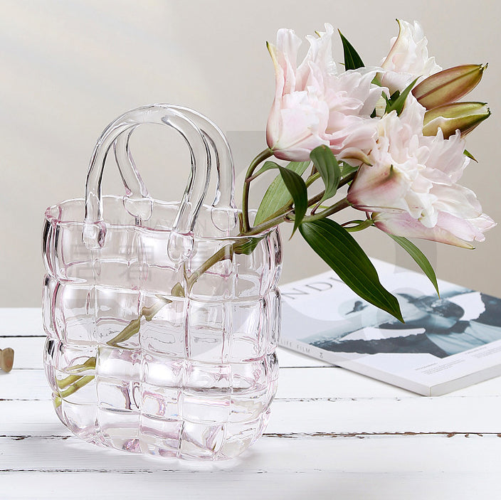 Original Nordic Ins style handbag glass vase