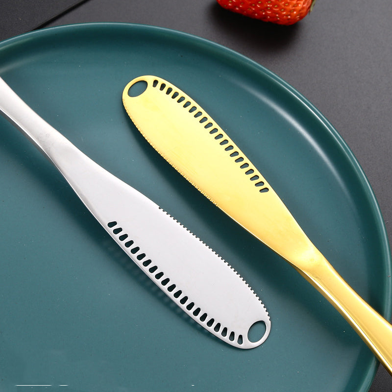 Stainless Steel Butter, Cheese, Bread, and Jam Knife with Perforation