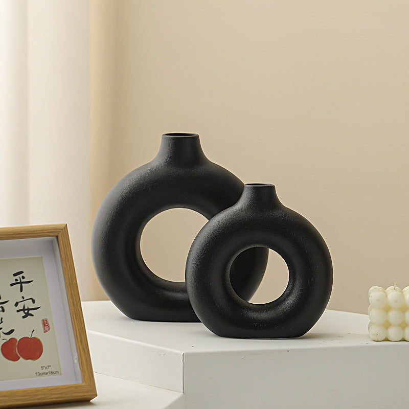 Nordic Creative Donut Ceramic Vase