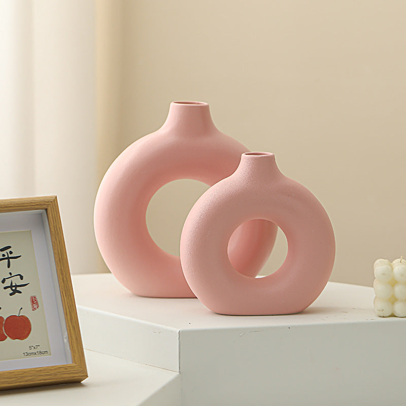 Nordic Creative Donut Ceramic Vase