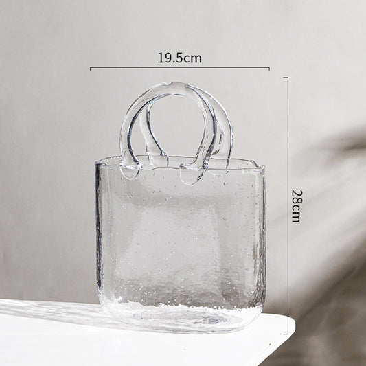 Creative Ins style transparent glass bubble bag vase decoration